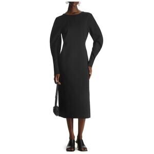 NEW COS Tie Back Long Sleeve Midi Dress Size Small